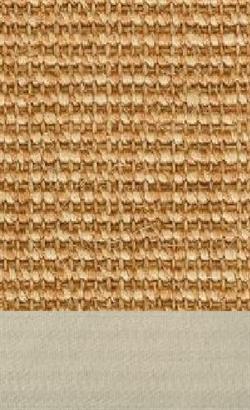 Sisal Salvador sand 065 tæppe med kantbånd i elfenbein 003